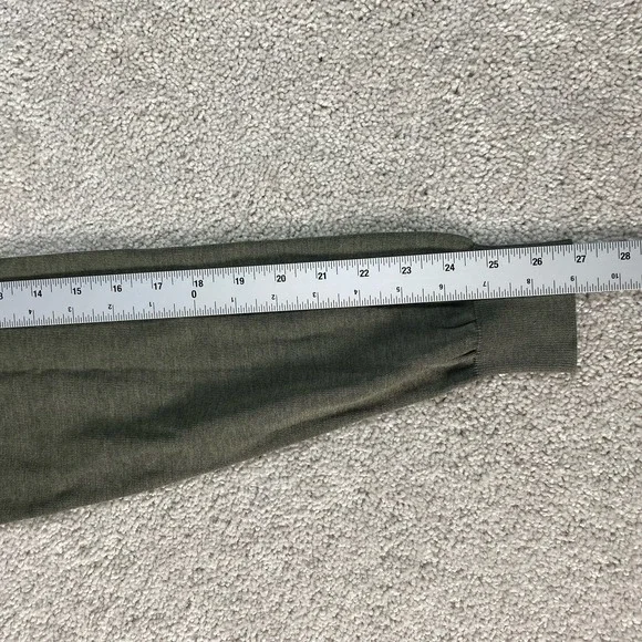 SuitSupply Sweater Mens XL Army Green Silk Cotton Knit Crew Neck Lightweight - Picture 6 of 8